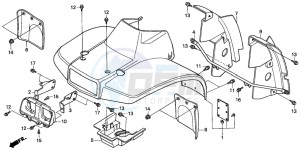 TRX200D FOURTRAX drawing FRONT FENDER