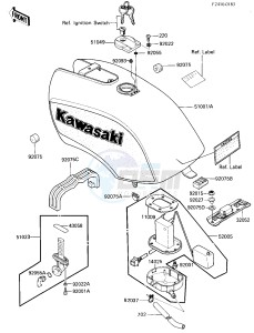 ZX 750 E [GPZ 750 TURBO] (E1-E2) [GPZ 750 TURBO] drawing FUEL TANK