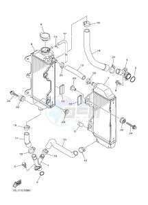 YZ450F (B118 B119 B11A B11B) drawing RADIATOR & HOSE