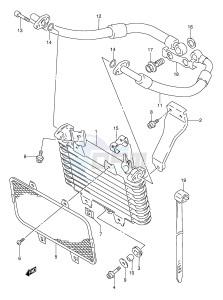 GSX-R1100W (E28) drawing OIL COOLER