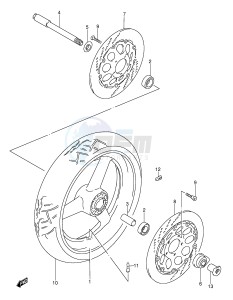 GSX-R1100W (E28) drawing FRONT WHEEL (MODEL S T V W)