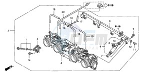 CB1300S CB1300SUPER FOUR drawing THROTTLE BODY (ASSY.)