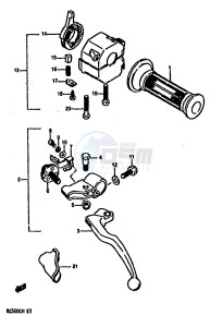 RG500 (E1) Gamma drawing LEFT HANDLE SWITCH (MODEL H)