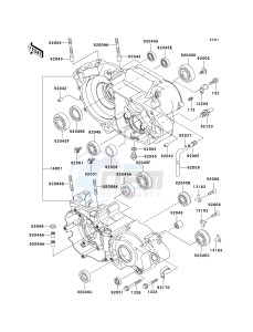 KX 250 M (M1) drawing CRANKCASE