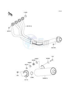 ZX 900 C [NINJA ZX-9R] (C1-C2) [NINJA ZX-9R] drawing MUFFLER-- S- -