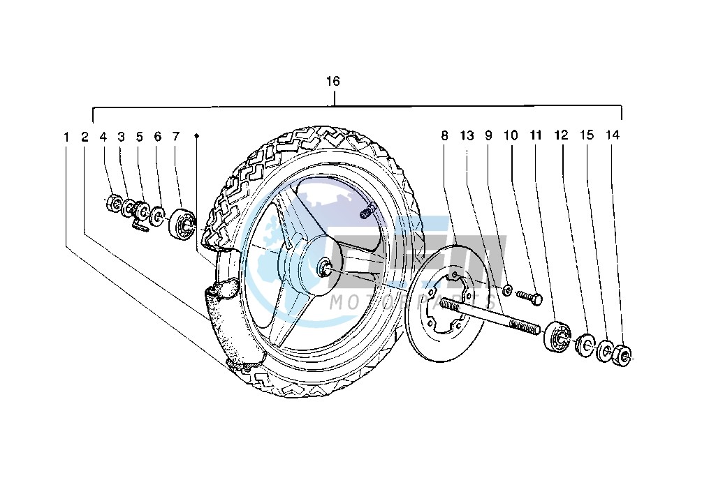 Front wheel disc brake