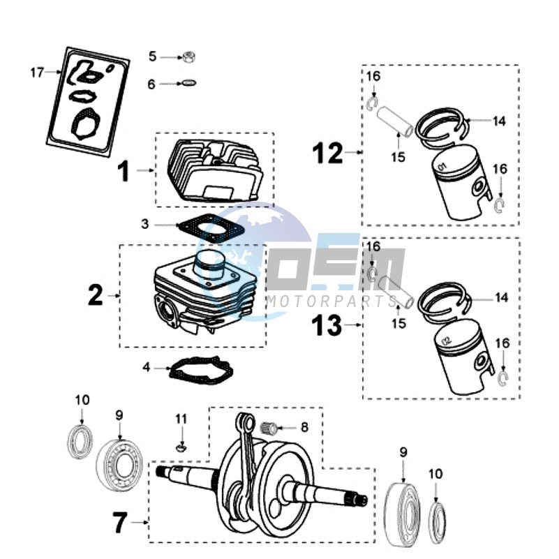 CRANKSHAFT AND CYLINDER