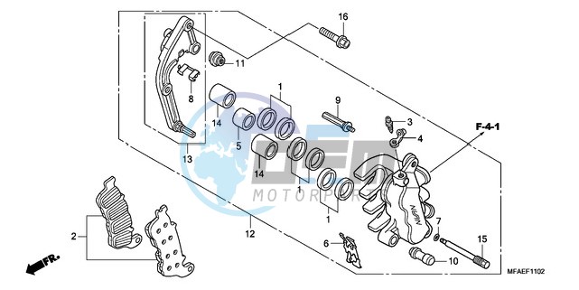 L. FRONT BRAKE CALIPER (CBF1000A/T/S)