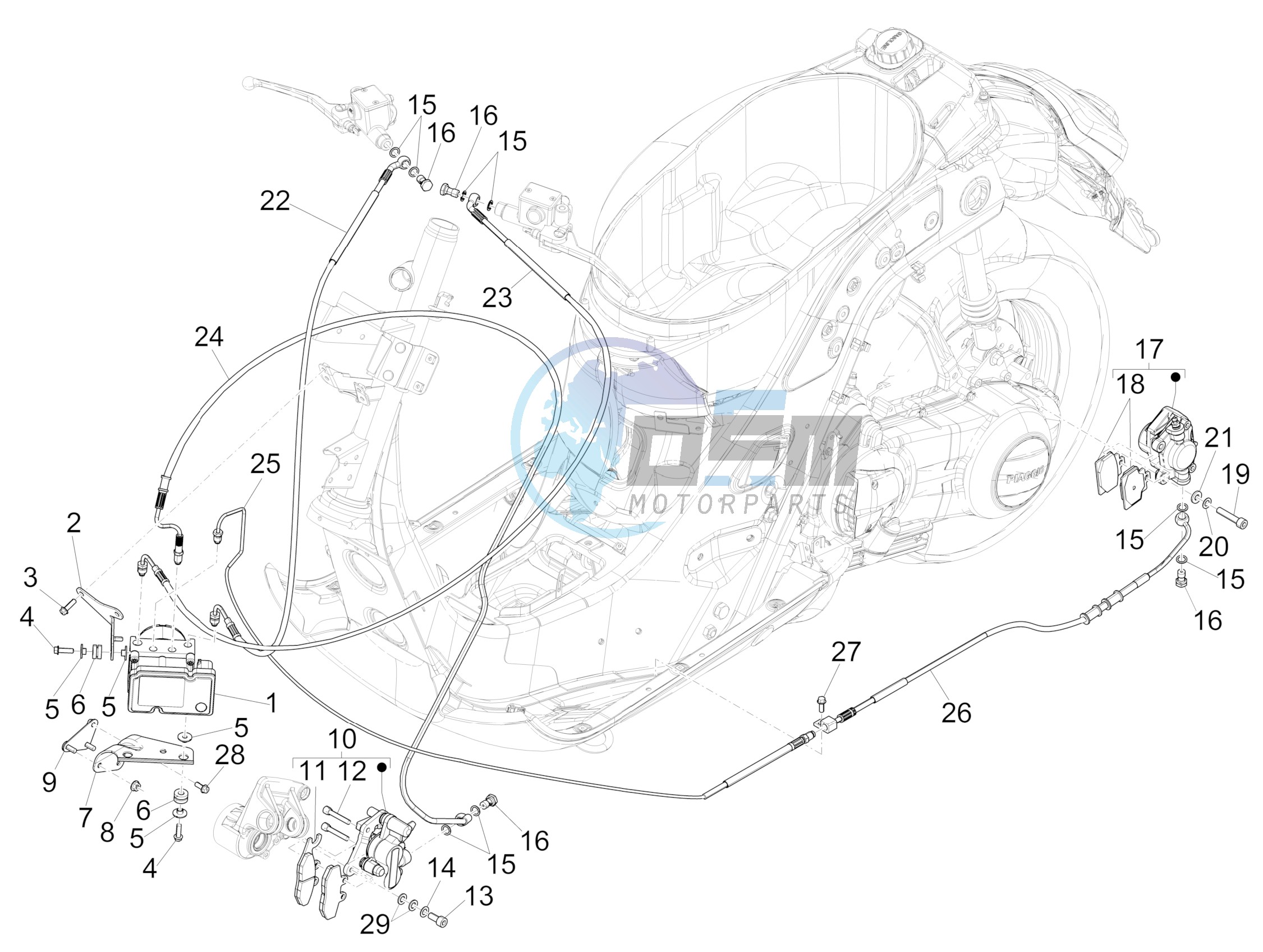 Brakes pipes - Calipers (ABS)