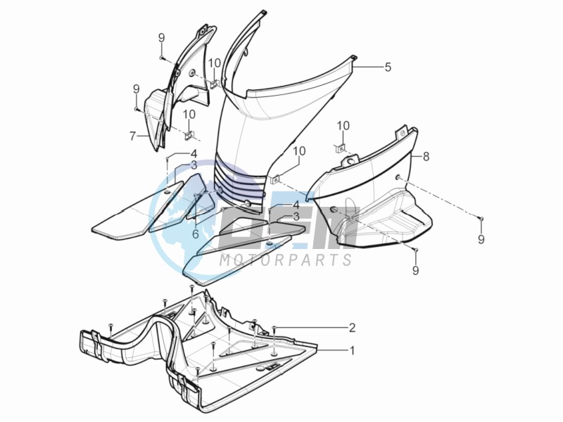 Central cover - Footrests