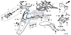 SH125SE SH125S UK - (E) drawing REAR FENDER/LICENSE LIGHT