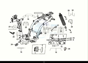 ORBIT III 50 (XE05W2-EU) (E5) (M1) drawing FRAME BODY - ENGINE MOUNT