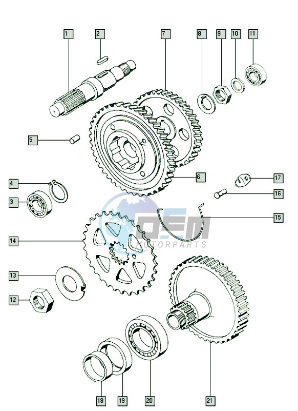 Countershaft-mainshaft