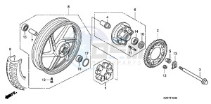 CBF125MD CBF125M UK - (E) drawing REAR WHEEL