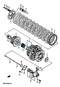 GSX-R1100 (G-H-J) drawing CLUTCH