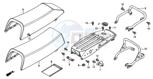 MT50S drawing SEAT/REAR COWL