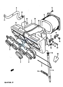 GSX-R1100 (K-L) drawing AIR CLEANER