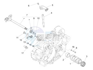 RS 125 RS 4T E4 ABS (EMEA) drawing Gear box / Selector / Shift cam