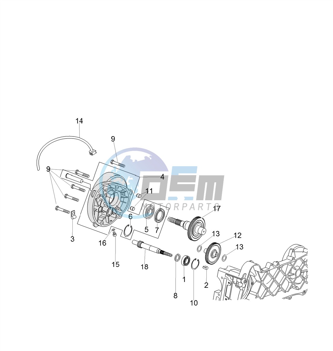 Driven pulley shaft