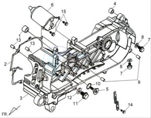 X'PRO 125 drawing CRANKCASE COVER LEFT