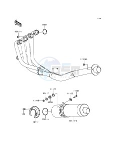 ZX 750 N [NINJA ZX-7RR] (N1-N2) [NINJA ZX-7RR] drawing MUFFLER-- S- -