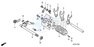 CBR125RW9 UK - (E) drawing GEAR SHIFT DRUM