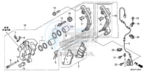 CB500XAF CB500X UK - (E) drawing FRONT BRAKE CALIPER