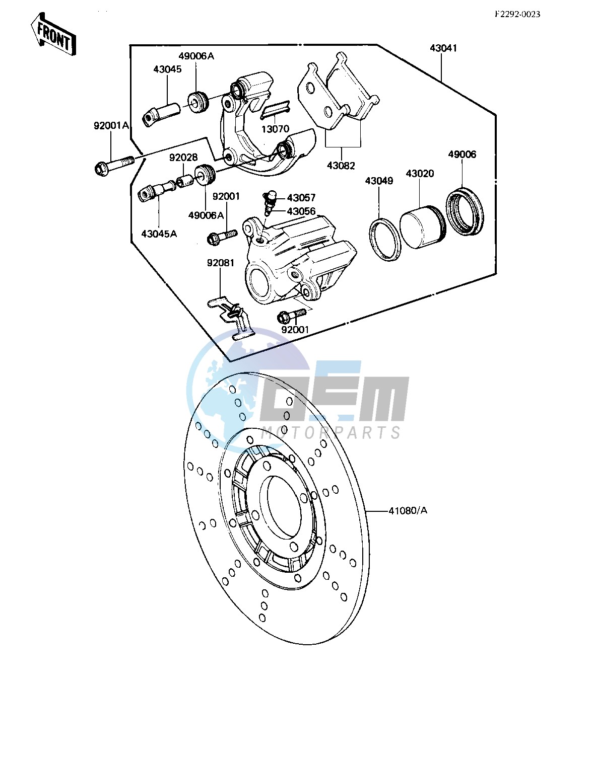 FRONT BRAKE -- 81-82 H1_H2- -