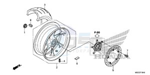 VFR1200FDF VFR1200F Dual Clutch E drawing REAR WHEEL