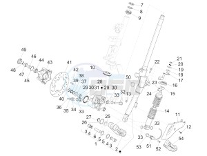 Primavera 50 2T (EMEA, APAC) drawing Fork/steering tube - Steering bearing unit