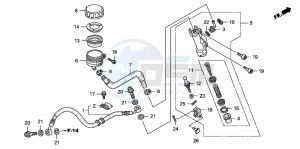 CB1300S CB1300SUPERBOLD'OR drawing RR. BRAKE MASTER CYLINDER (CB1300/S)