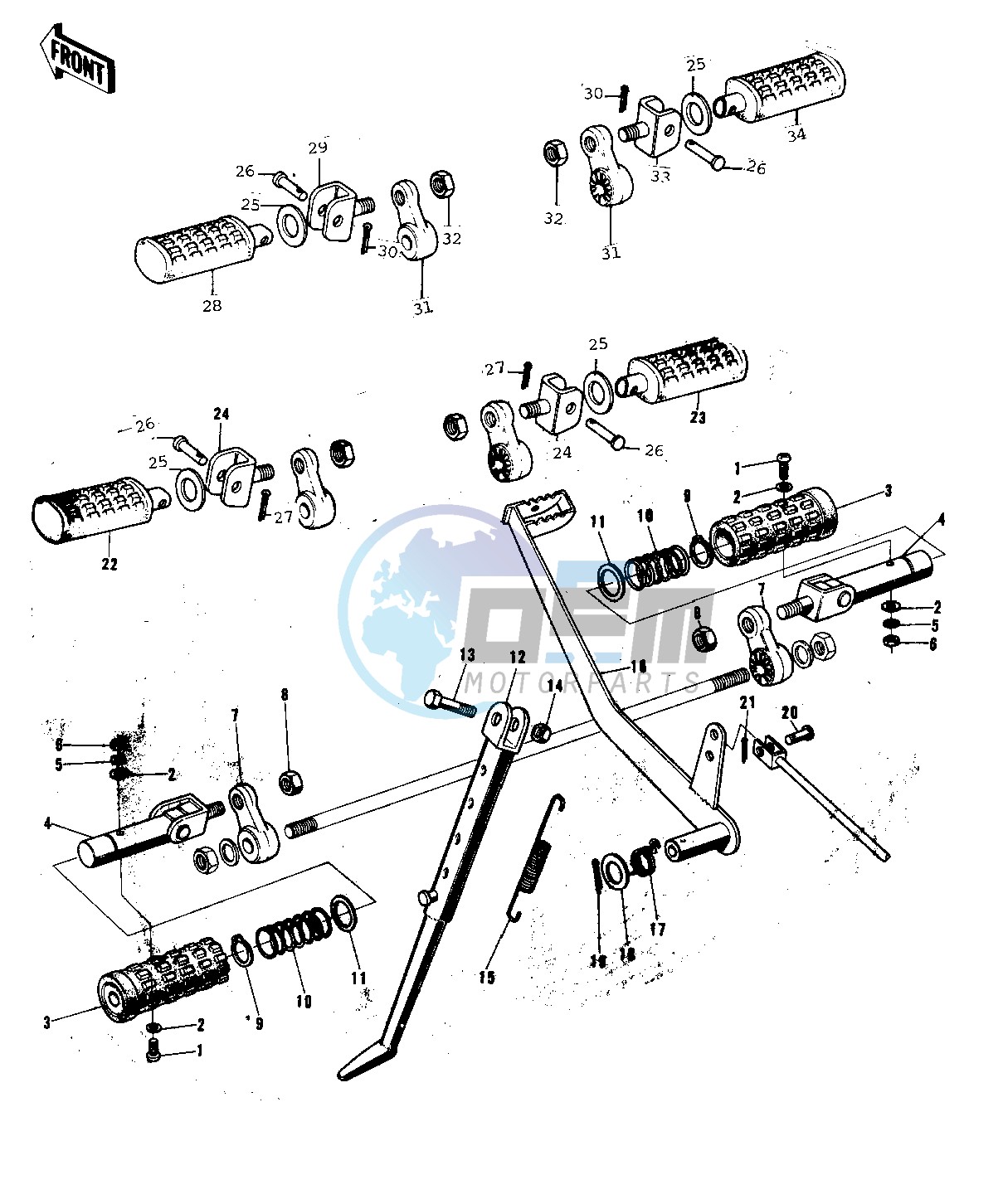 FOOTRESTS_STAND_BRAKE PEDAL -- 74-75 F9-B_F9-C 350- -