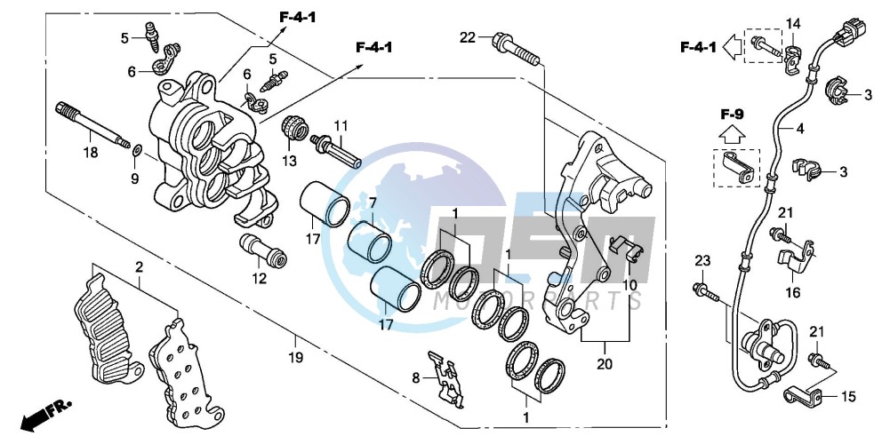 R. FRONT BRAKE CALIPER (CBF1000A/T/S)