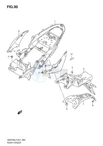 GSR750 ABS EU drawing REAR FENDER