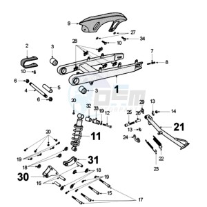 XR6 E EX drawing REAR SHOCK AND STAND