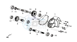 GTS 125I ABS drawing CRANKCASE - DRIVE SHAFT