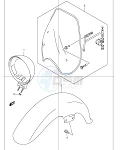 VL250 (E2) drawing FRONT FENDER (MODEL K2 K3 K4)