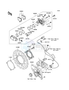 ZZR1400 ABS ZX1400B7F FR GB XX (EU ME A(FRICA) drawing Rear Brake