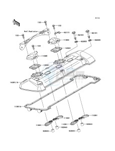 Z1000_ABS ZR1000C7F FR GB XX (EU ME A(FRICA) drawing Cylinder Head Cover