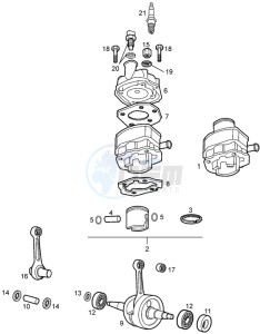 SMT 50 drawing Crankshaft assy-cylinder and piston