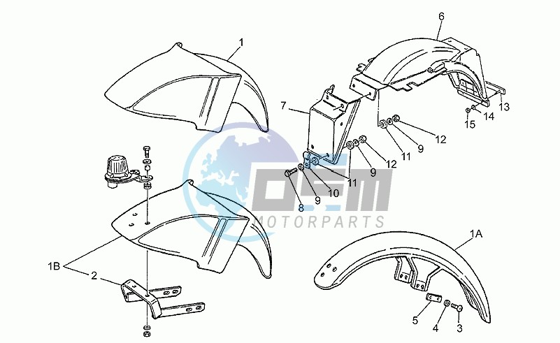 Front/rear mudguards