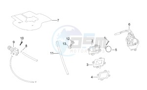 Scarabeo 50 2t (eng. Minarelli) drawing Carburettor - Oil pump