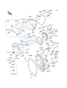 ZX 636 B [NINJA ZX-6R[ (B1-B2) [NINJA ZX-6R drawing ENGINE COVER-- S- -