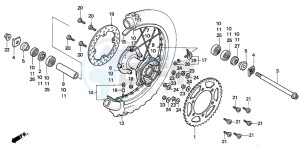 CR500R drawing REAR WHEEL (CR500RN/RP/RR/RS/RT/RV)