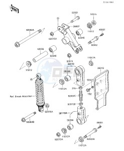 KX 250 D [KX250] (D2) [KX250] drawing REAR SUSPENSION