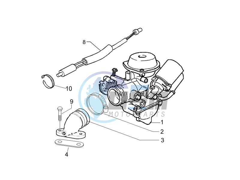 Carburettor  assembly - Union pipe