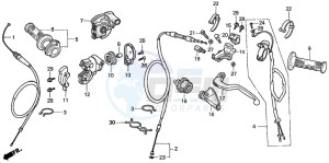 CR125R drawing HANDLE LEVER/SWITCH/CABLE (CR125R4-7)