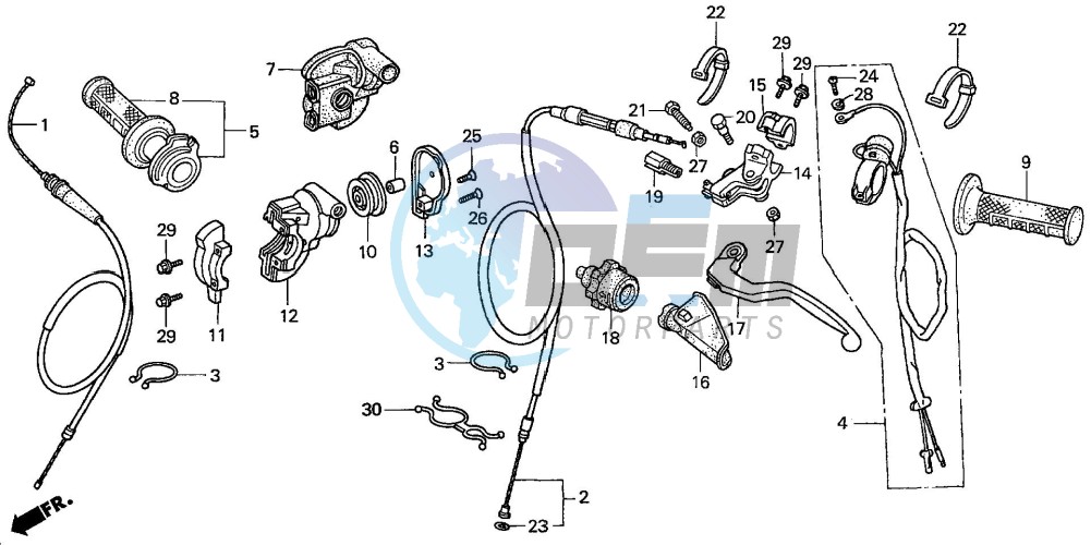 HANDLE LEVER/SWITCH/CABLE (CR125R4-7)