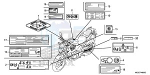 CB500FAE CB500F ABS UK - (E) drawing CAUTION LABEL