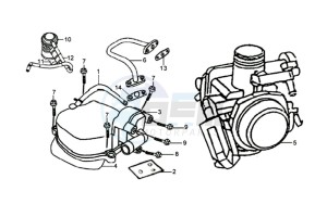 FIDDLE II 50 drawing CYLINDER HEAD COVER / CARBURATOR